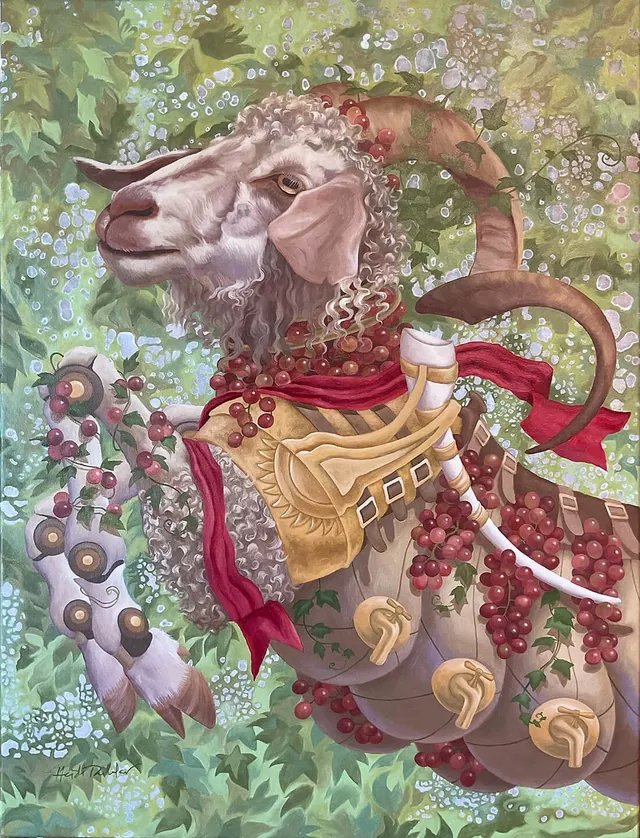 Bacchanal, surrealist painting from the Fantasia collection