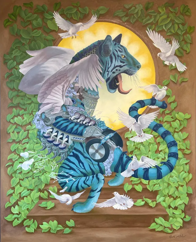 Blue Lily, surrealist painting from the Fantasia collection