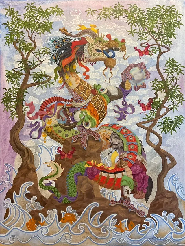 Yangtze III, surrealist painting from the Fantasia collection