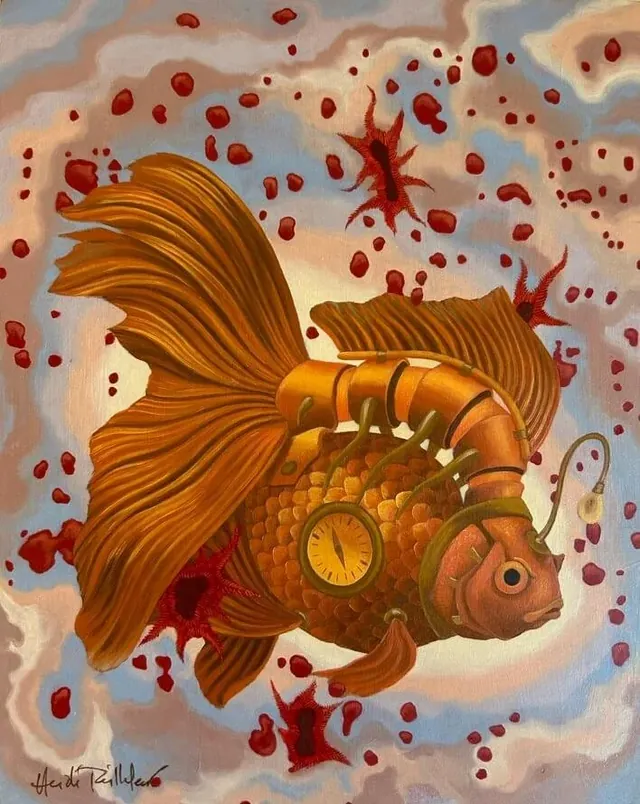 Ryukin 1, surrealist painting from the Miniature collection