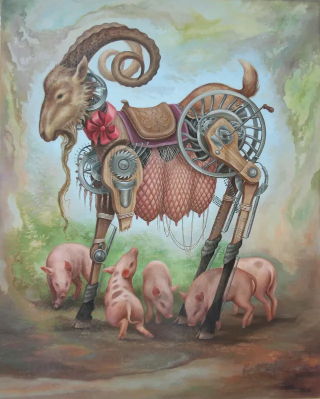 The Trough, surrealist painting from the Miniature collection