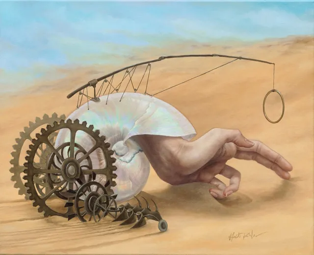 The Worm Forgives the Plow, surrealist painting from the Miniature collection