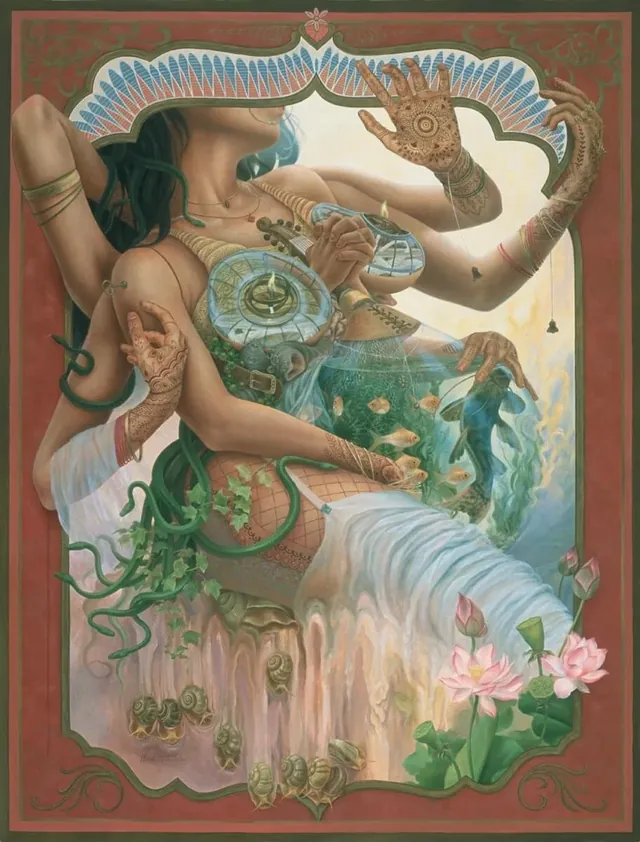 Auto Erotic Immolation, surrealist painting from the Moody collection
