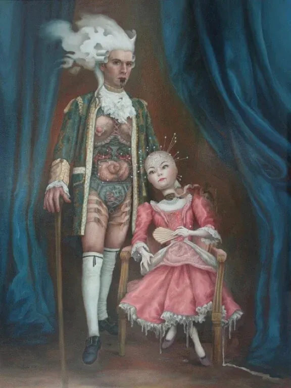 The Ventriloquist, surrealist painting from the Moody collection