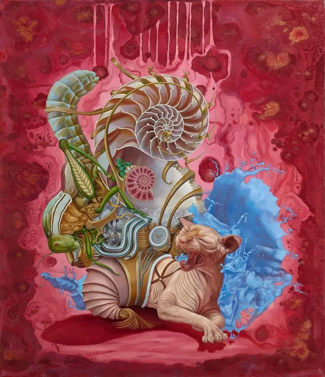 Preparing to Moult, surrealist painting from the Spirituality collection