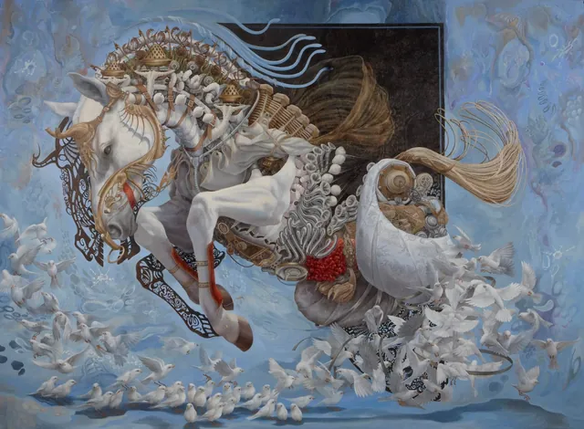 Silkworm, surrealist painting from the Spirituality collection