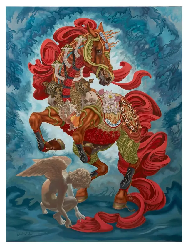 Taming the Fire, surrealist painting from the Spirituality collection