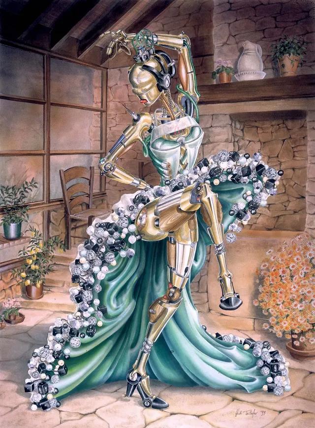 Flamenco, surrealist painting from the Watercolour collection